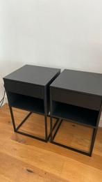 Zwarte nachtkastjes 2x, ikea vikhammer, Minder dan 45 cm, Zo goed als nieuw, Hout, 55 tot 70 cm