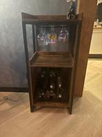 Speciaal bier/Wijnrek met ruimte voor glazen en flessen, 15 tot 25 flessen, Ophalen of Verzenden, Zo goed als nieuw, 75 cm of meer