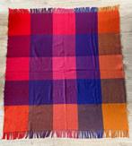 Vintage Retro deken plaid Kleurrijk ruitjes voelt als wol, Gebruikt, Ophalen of Verzenden