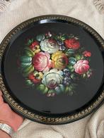 Vintage Russisch bloemenplateau, Ophalen of Verzenden, Zo goed als nieuw, Rond, Metaal
