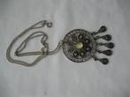 Zilver Gourmet Gevlochten Ketting + Filigrain Hanger Vintage, Ophalen, Zilver, Hanger