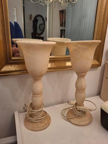 Vintage Albast Lampjes Set - Jaren 60/70 beschikbaar voor biedingen