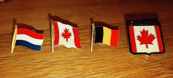 Pin vlag pins diverse vlaggen Canada Nederland  beschikbaar voor biedingen