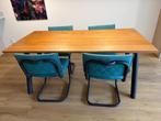 Goossens eettafel Tube + 4 stoelen Cameron – complete set, Huis en Inrichting, Tafels | Eettafels, Ophalen, Gebruikt, 200 cm of meer