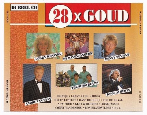 2 CD Various – 28 x Goud (o.a. André van Duin), Cd's en Dvd's, Cd's | Nederlandstalig, Gebruikt, Levenslied of Smartlap, Ophalen of Verzenden