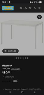 IKEA Melltorp Eettafel Wit 125x75, Huis en Inrichting, Tafels | Eettafels, Nieuw, Ophalen of Verzenden, Modern, Rechthoekig
