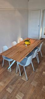 Tafel met Eikenhouten Tafelblad - 210x90 Eijerkamp Collectie, Ophalen, Rechthoekig, 200 cm of meer, 50 tot 100 cm