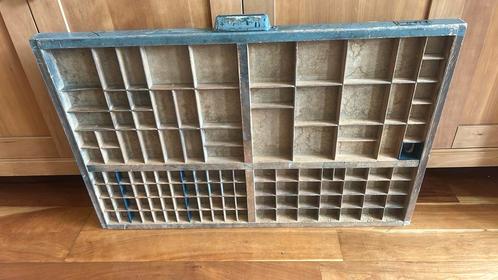 Originele, authentieke letterlade/letterbak, handgreep, Antiek en Kunst, Antiek | Woonaccessoires, Ophalen of Verzenden