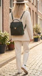 Burkely Leren Tas (Rugzak & Schoudertas) - Donkergroen, Verzenden, Zo goed als nieuw, Groen, Schoudertasje