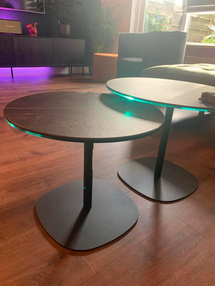 Montel Lizz Salontafel  Keramiek 2 voor de prijs van 1, Huis en Inrichting, Tafels | Bijzettafels, Gebruikt, Rond, Minder dan 45 cm