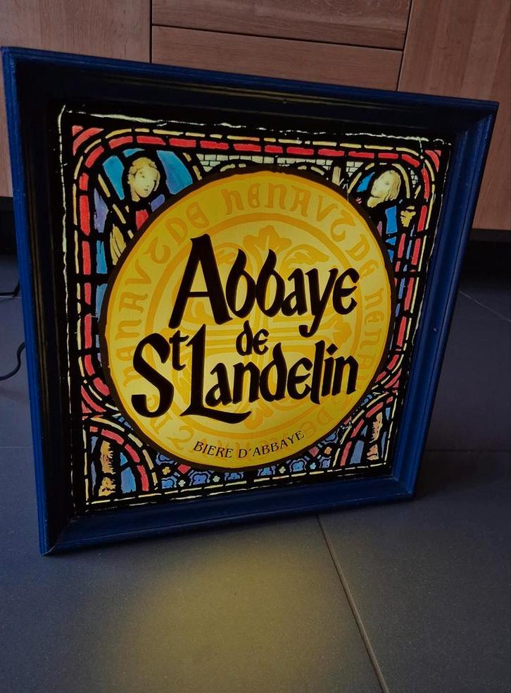 Abbaye de St Landelin trappist lichtreclame., Verzamelen, Biermerken, Gebruikt, Overige typen, Overige merken, Ophalen of Verzenden