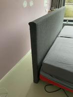 Hoofdbord 2-persoons, 200cm, donkergrijs wol, Huis en Inrichting, Slaapkamer | Bedden, Ophalen, Tweepersoons, Zo goed als nieuw