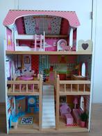 Houten Poppenhuis met Meubeltjes, Ophalen, Gebruikt, Poppenhuis