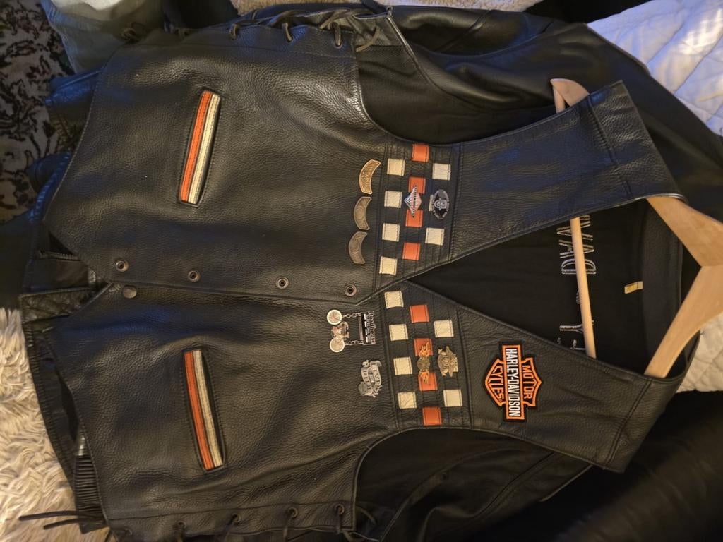 Leren Biker Vest met Pins - Life to Ride, Overige kleuren, Maat 56/58 (XL), Ophalen of Verzenden, Harley Davidson
