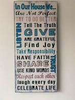 Family rules tekst bord, Huis en Inrichting, Woonaccessoires | Tekstborden en Spreuken, Ophalen, Gebruikt