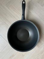 Wok pan voor inductie 24 cm, Gebruikt, Inductieplaat, Ophalen of Verzenden, Rvs