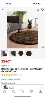 Rond Bruin Vloerkleed - Cozy Shaggy, Ophalen, Bruin, Rond, Zo goed als nieuw