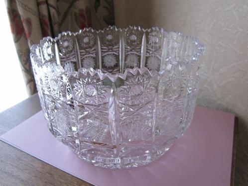 Prachtige VTG imperlux style lead crystal punch bowl, Antiek en Kunst, Antiek | Glas en Kristal, Verzenden