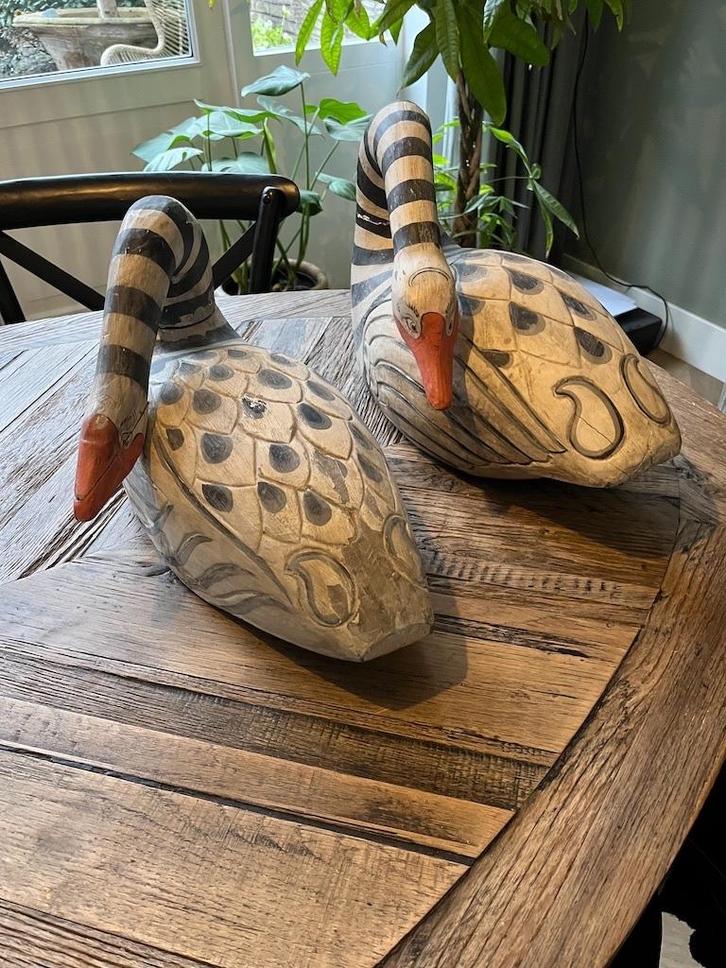 Koppel Oude Houten Zwanen erg fraaie exemplaren, Antiek en Kunst, Antiek | Woonaccessoires, Ophalen