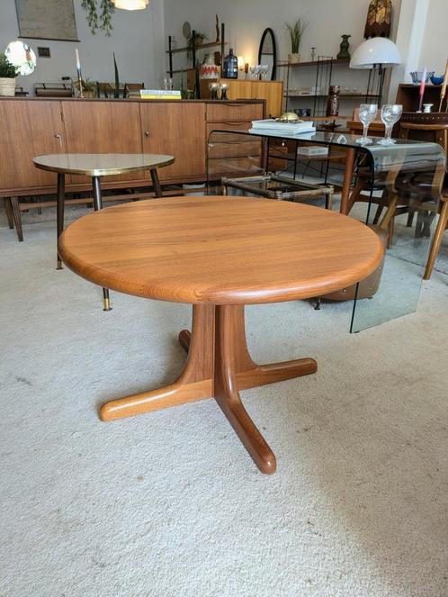 Vintage Deense teakhouten salontafel bijzettafel, Huis en Inrichting, Tafels | Salontafels, Zo goed als nieuw, Minder dan 50 cm