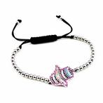 Zilveren Roestvrij Stalen Kralen Armband met Hand van Fatima, Sieraden, Tassen en Uiterlijk, Armbanden, Staal, Birgitta-Gracht 33, 6465 EL Kerkrade, Nederland