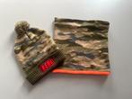 Vingino muts met col sjaal groen oranje 8 - 12 jaar, 134 t/m 140, Setje, Ophalen of Verzenden, Zo goed als nieuw
