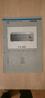 Handleiding Philips FA 880 Versterker, Ophalen of Verzenden, Gebruikt, Stereo, Minder dan 60 watt