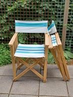 Leuke stoelen voor bv tuin / balkon, hout, stof, ongebruikt, Tuin en Terras, Tuinsets en Loungesets, Ophalen, Zo goed als nieuw