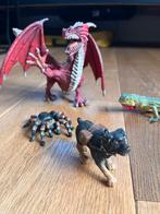 Schleich Set: Draak, Hond, Spin & Hagedis, Ophalen, Gebruikt