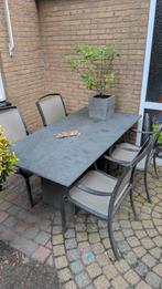 Tuinset met 4 stoelen., Tuin en Terras, Tuinsets en Loungesets, Ophalen, Zo goed als nieuw, Aluminium