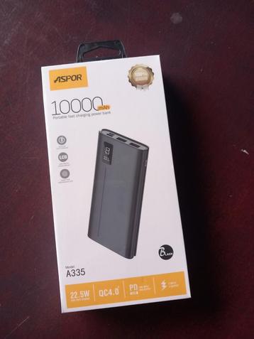 Aspor powerbank 22.5 watt 10.000 mAh snellader beschikbaar voor biedingen