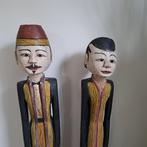 2 x grote houten bruidsbeelden Java-Bali-indonesisch, Antiek en Kunst, Kunst | Beelden en Houtsnijwerken, Ophalen of Verzenden