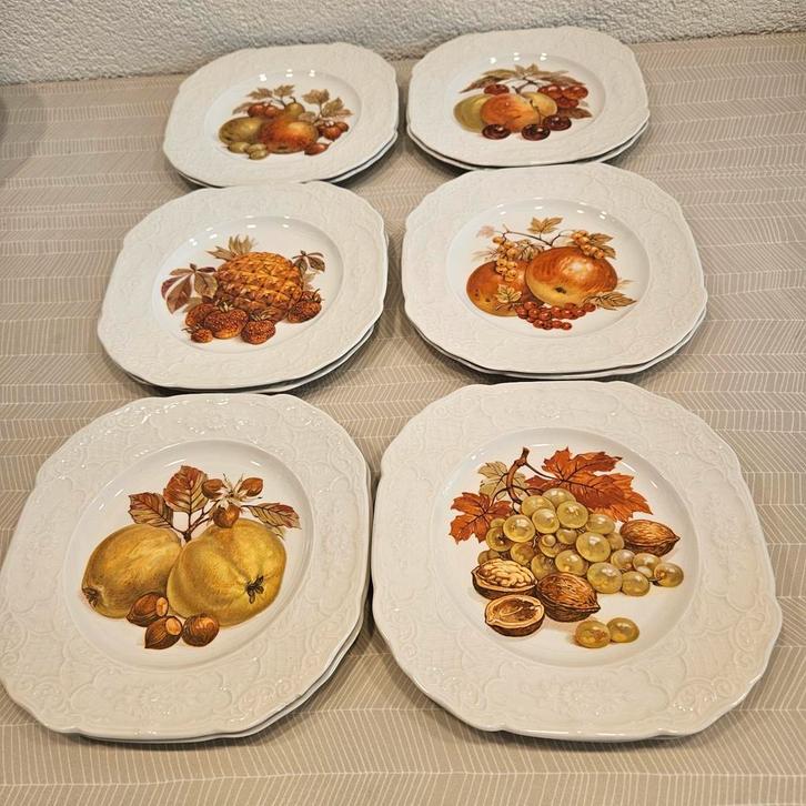 12 Fruitbordjes Unicorn Tableware - Gaaf, Antiek en Kunst, Antiek | Servies los, Ophalen of Verzenden