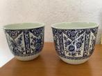 2 Delfts Blauwe bloempotten Boch.      M16, Rond, Binnen, Ophalen of Verzenden, Zo goed als nieuw