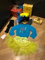 Pietenpak piet jurk meisje maat 128 neon blauw Sinterklaas, Diversen, Sinterklaas, Ophalen of Verzenden, Nieuw