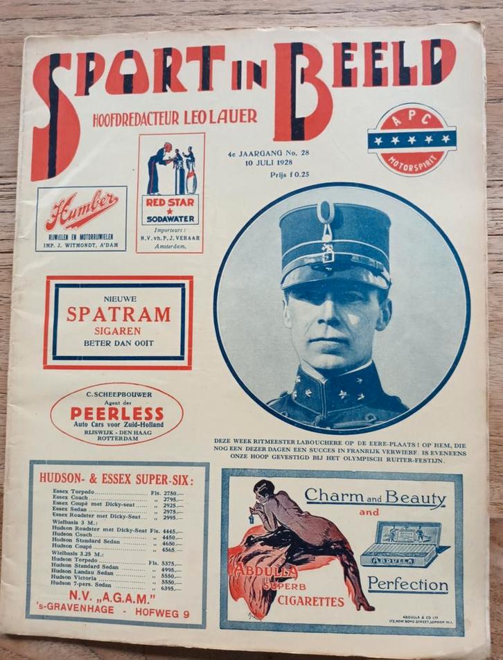 Tijdschrift Sport in Beeld 1928 Nederlands elftal Uruguay, Verzamelen, Sportartikelen en Voetbal, Gebruikt, Boek of Tijdschrift