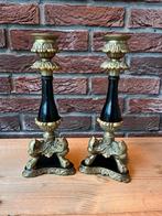 Kandelaars Massief messing 2x, Ophalen of Verzenden, Overige materialen