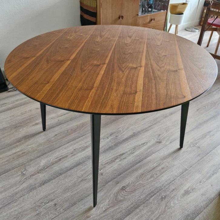 Ronde vintage tafel, Watford (La Redoute), Huis en Inrichting, Tafels | Eettafels, Zo goed als nieuw, 100 tot 150 cm, 100 tot 150 cm