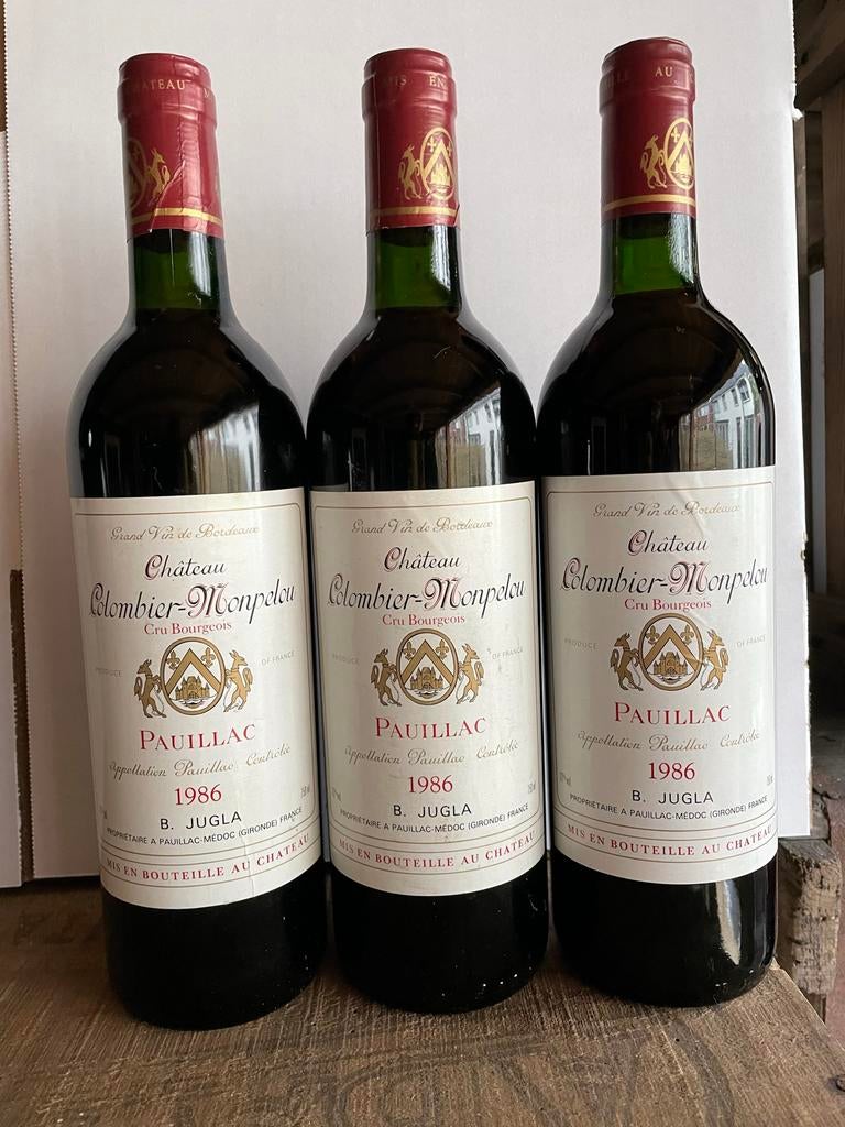 Château Colombier-Monpelou Pauillac 1986, Verzamelen, Frankrijk, Ophalen of Verzenden, Zo goed als nieuw, Rode wijn