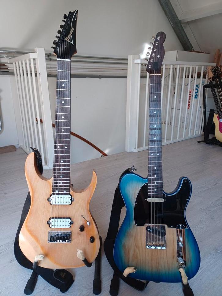Ibanez RG7621 (Japan; Bare Knuckles) + Warmoth Tele, Muziek en Instrumenten, Snaarinstrumenten | Gitaren | Elektrisch, Zo goed als nieuw