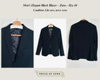 Men’s Elegant Black Blazer – Zara – Size 44 – Like New, Ophalen of Verzenden, Zo goed als nieuw, Zwart