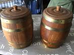 Antieke Eikenhouten Tabakspotten., Verzamelen, Rookartikelen, Aanstekers en Luciferdoosjes, Ophalen of Verzenden, Gebruikt, Tabaksdoos of Verpakking