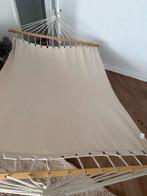 Stevige katoenen hangmat met houten stokken, Ophalen of Verzenden, Zo goed als nieuw
