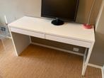 Wit bureau met twee laatjes, Huis en Inrichting, Bureaus, Ophalen, Gebruikt, Bureau