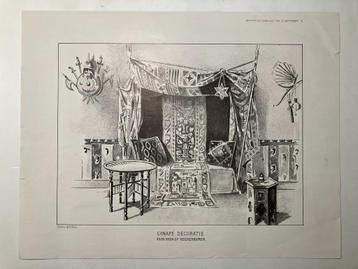1910. Afbeelding van CANAPÉ DECORATIE VOOR ROOK- OF HEERENKA