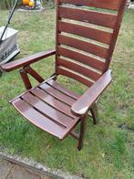 Houten Tuinset: Tafel & 4 Stoelen, Ophalen of Verzenden, Gebruikt, Hout, Inklapbaar