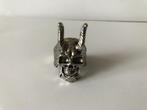 Skull Ring / Horned Skull Ring (Doodshoofd, Hoorns, Groot, IJzer of Staal, Nieuw, Ophalen of Verzenden, Dame of Heer