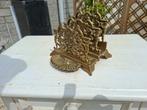 antieke messing brieven hoeder /servettenhouder met schelp, Ophalen of Verzenden