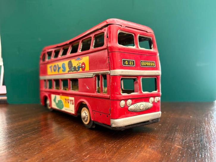 Vintage Speelgoedbus Dubbeldekker - Made in China, Antiek en Kunst, Antiek | Speelgoed, Ophalen of Verzenden