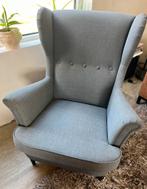 Fauteuil Strandmon Ikea, grijs met voetenbankje, Ophalen, Zo goed als nieuw, Stof